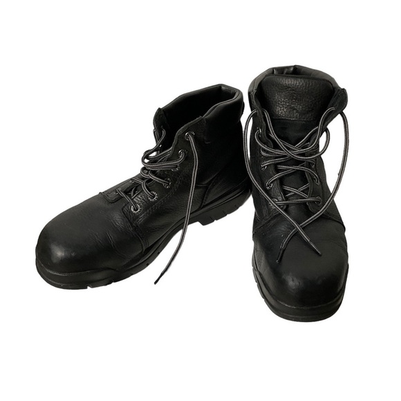 New! Wolverine Black Steel Toe Leather Work Boots Shoes F2413-18 Mens Size 11.5 - Picture 1 of 9
